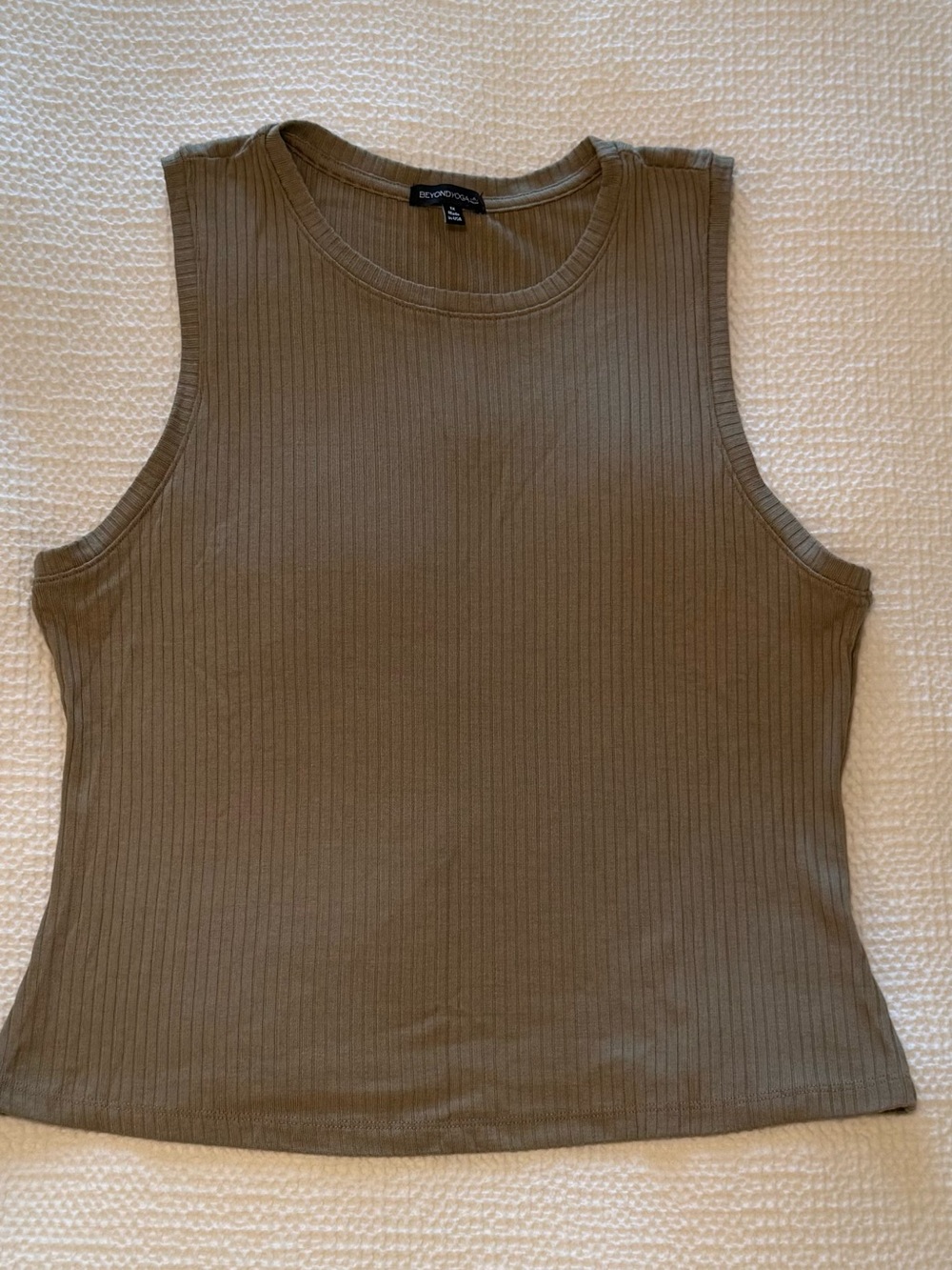 Beyond Yoga | Olive Ribbed Tank | Size = 1X